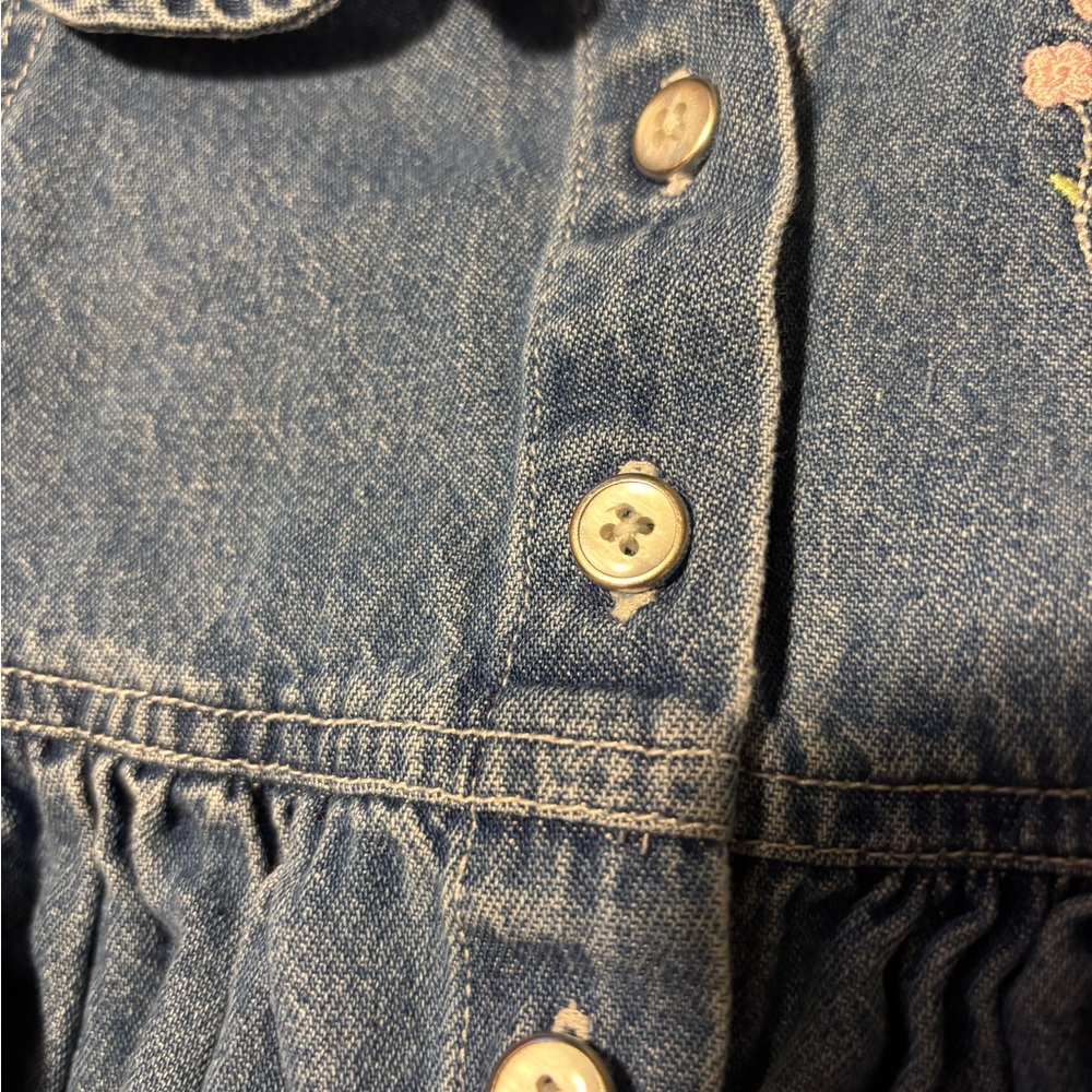 LITTLE LEGENDS VINTAGE Blue Denim Button Down Toddler Dress Size Kids 18M - Picture 3 of 6